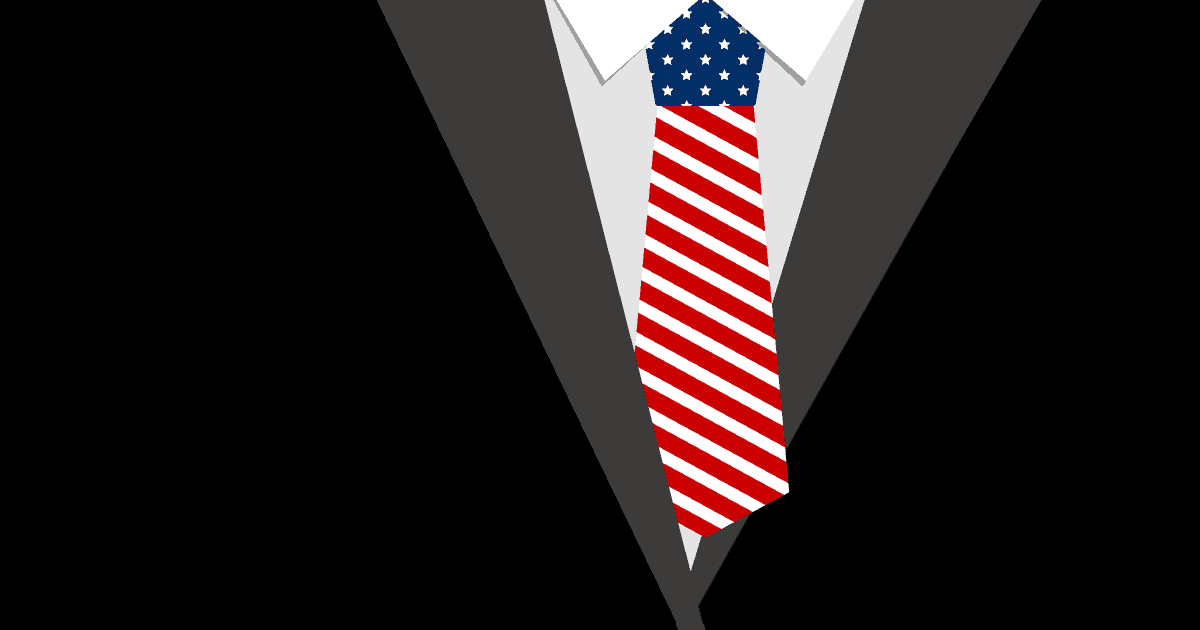 Art Photo of A suit with American Flag tie
