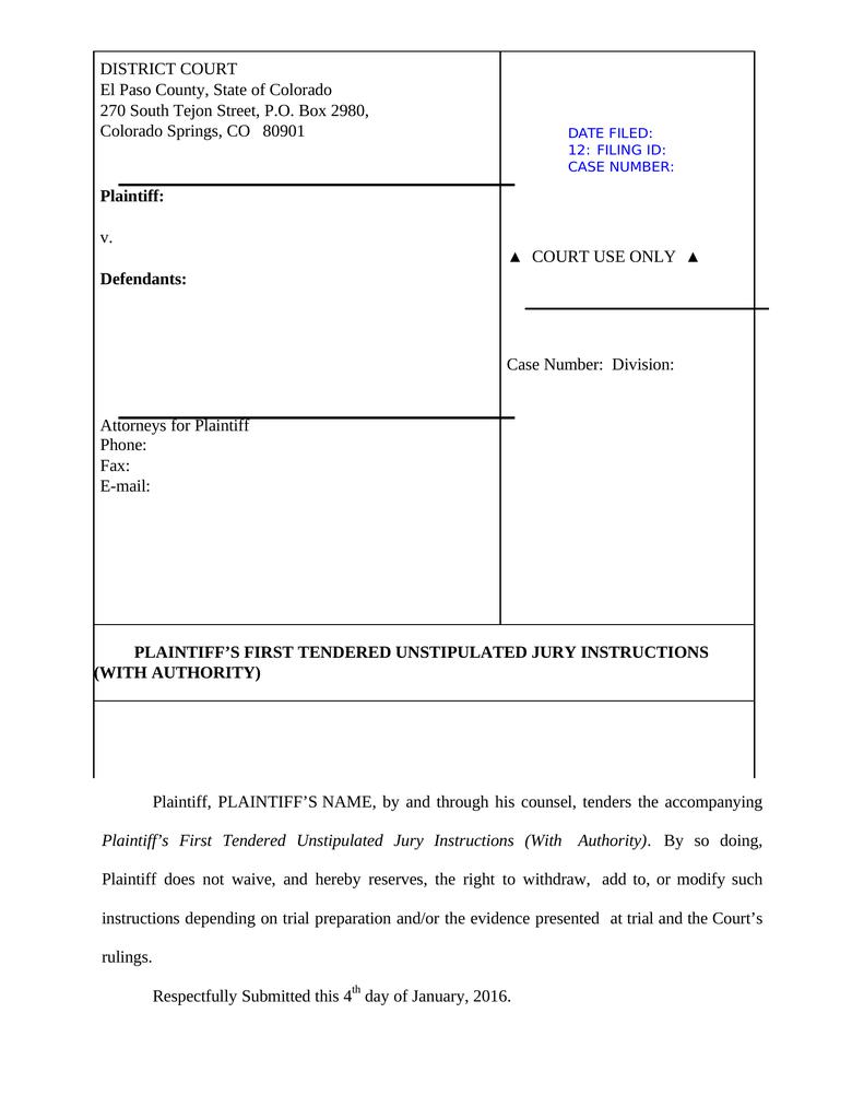 Jury instructions Attorney Docs