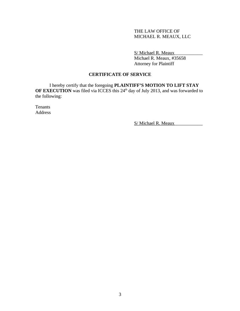 Motion to Lift Stay of Proceedings-Landlord and Tenant - Attorney Docs