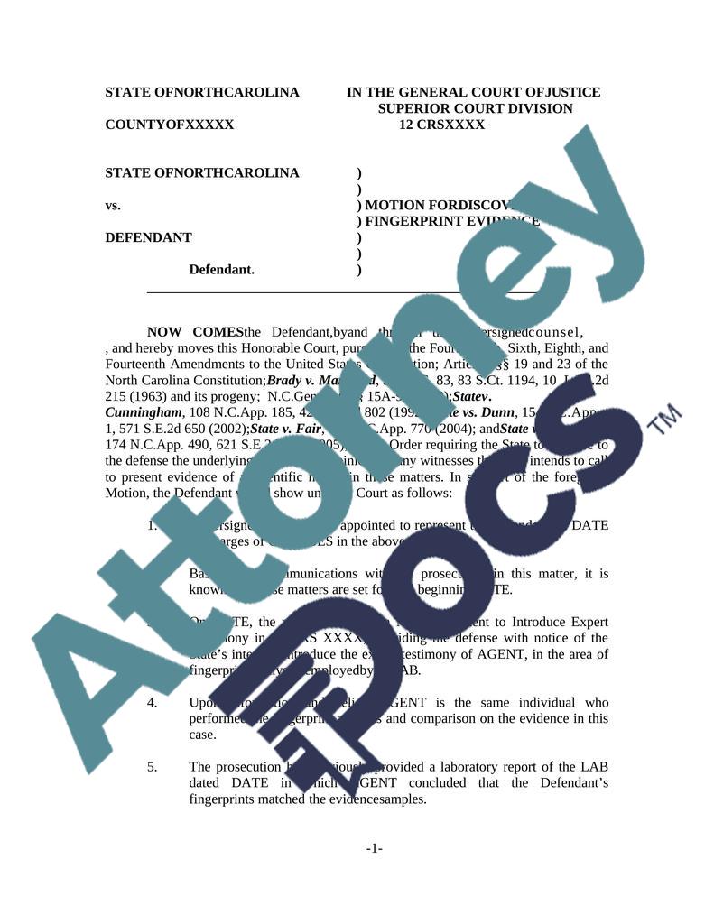 motion-for-discovery-of-fingerprint-evidence-in-a-dui-case