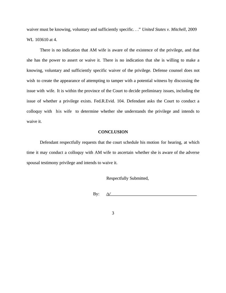 DEFENDANT’S MOTION FOR PRELIMINARY RULING REGARDING ADMISSIBILITY OF ...