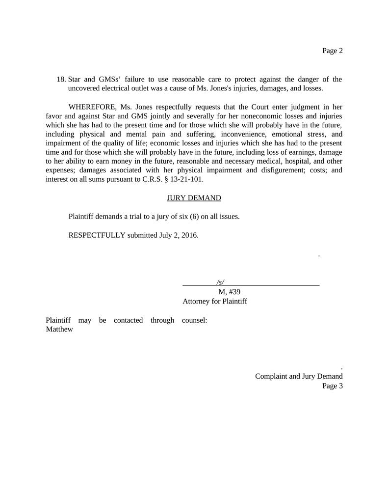 Complaint for a Slip and  decline - Attorney Docs