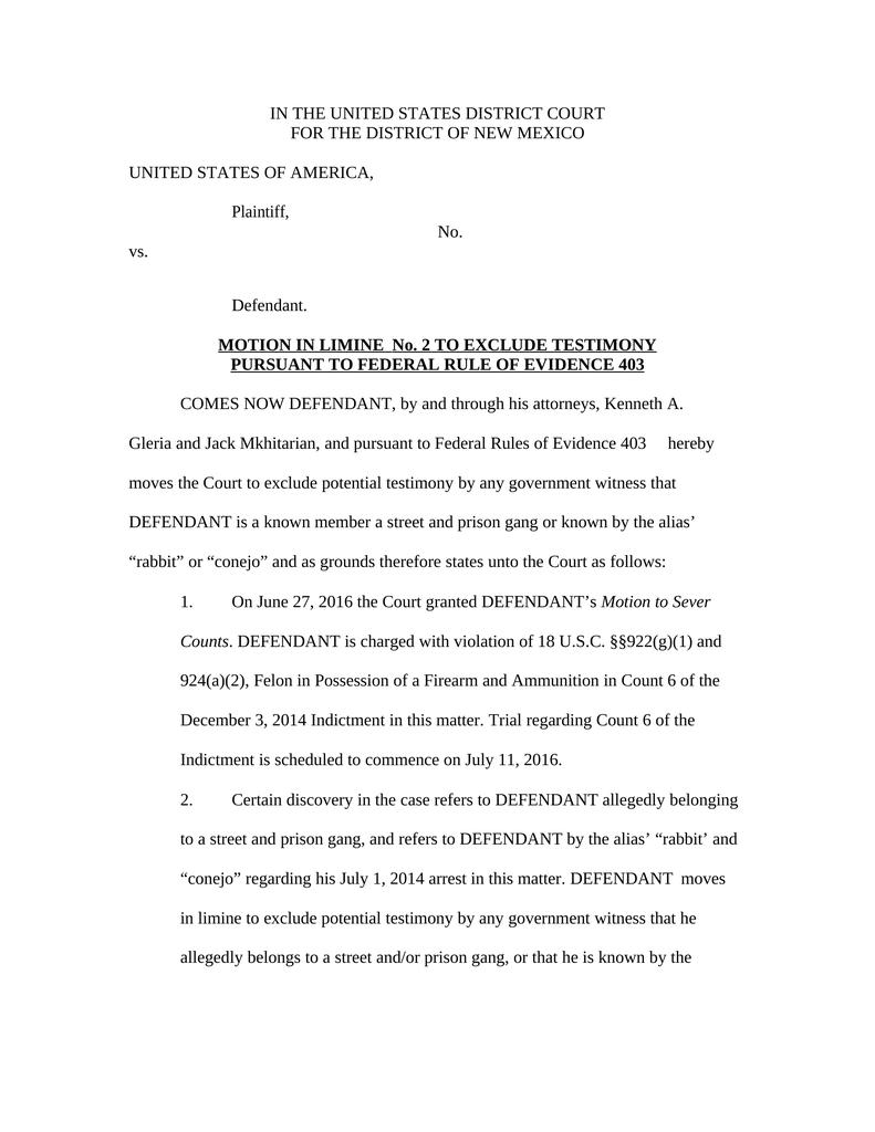 motion in limine civil case motion in limine civil case