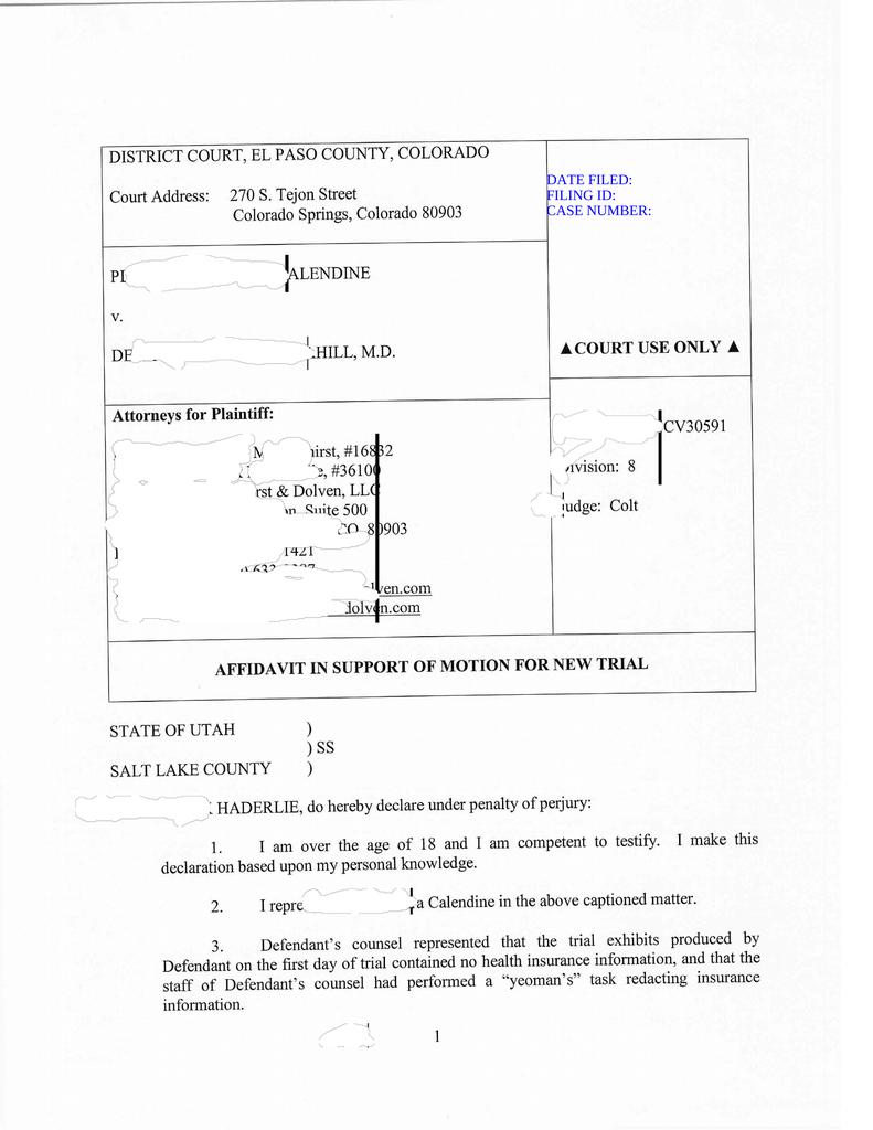 Affidavit in support of motion for new trial attorney docs